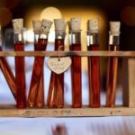 Sloe Gin in test tubes at Melaine Angus wedding