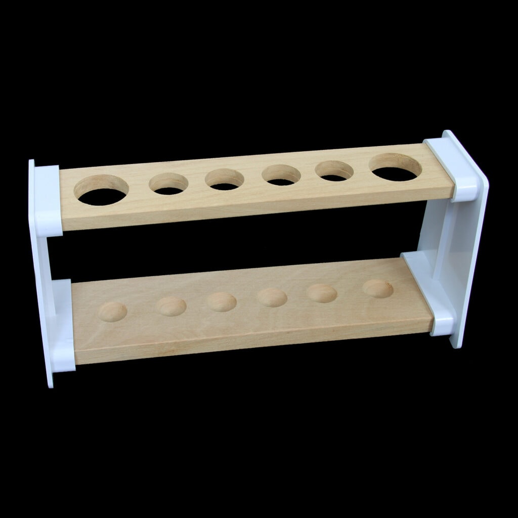6-Place Tube Rack Wood/Polypropylene (PP) - The Consumables Company
